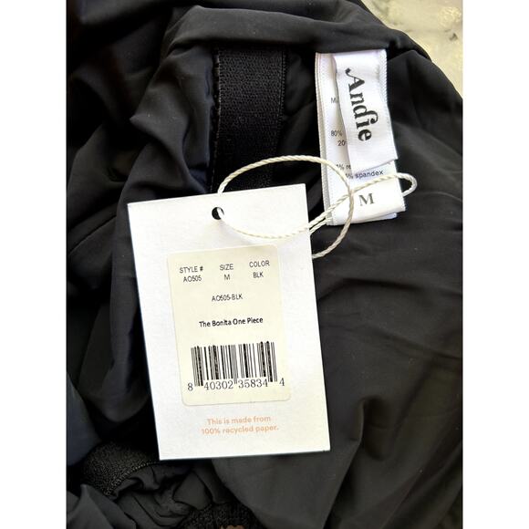 Andie Swim The Bonita One Piece in Black M NWT - Picture 5 of 8